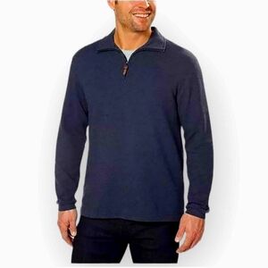 HUDSON RIVER men's PULLOVER long sleeves 1/4 front zip SIZE XXL blue heather 💙